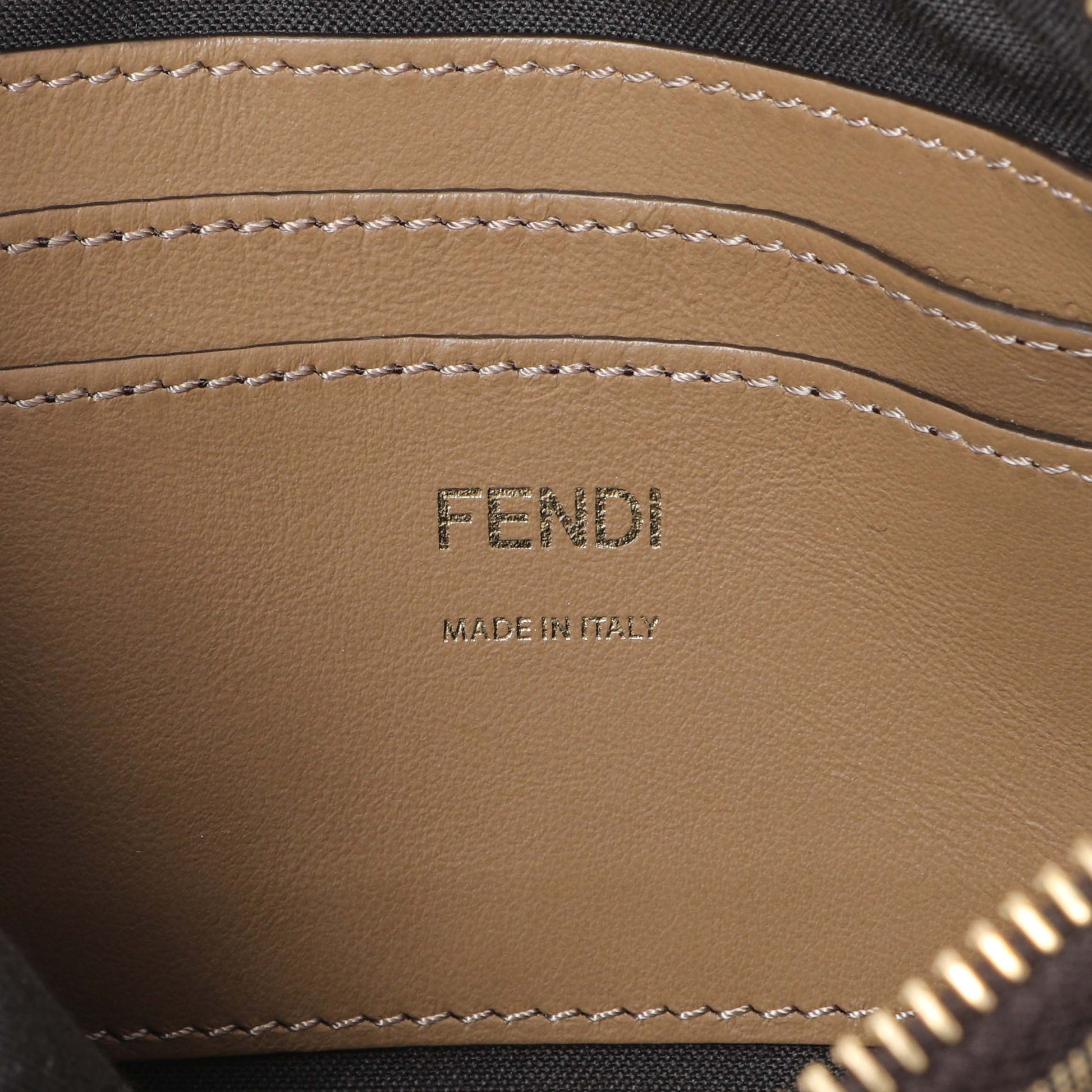 Exclusive Fendi Fabric Jacquard Vitello Grace FF 1974 Baguette Pouch — Detail View