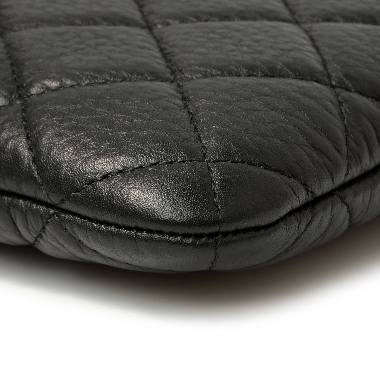 Exclusive Grained Black Quilted Calfskin Archi Chic Cosmetic Case — Top View