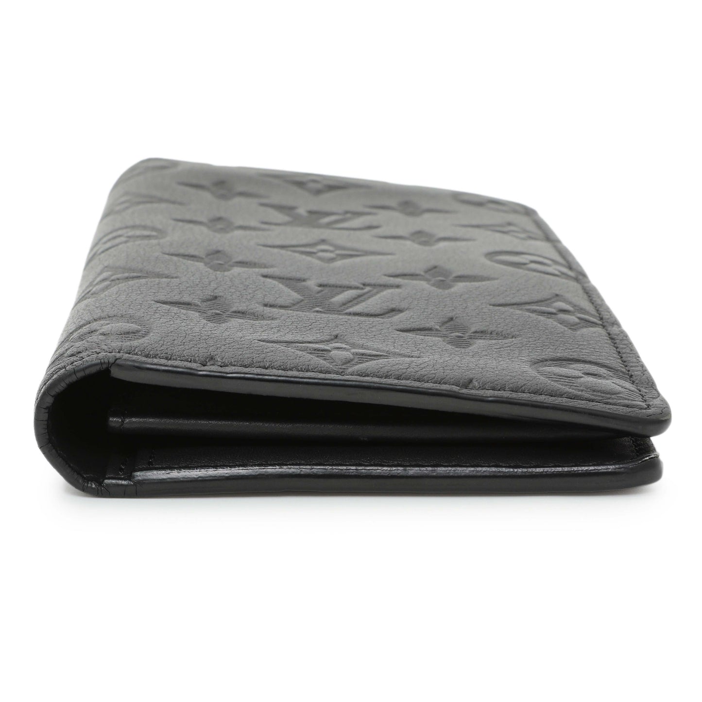 Exclusive Louis Vuitton Black Monogram Shadow Brazza Wallet — Back View