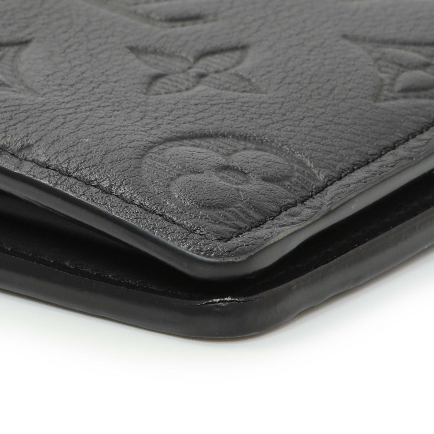 Exclusive Louis Vuitton Black Monogram Shadow Brazza Wallet — Top View