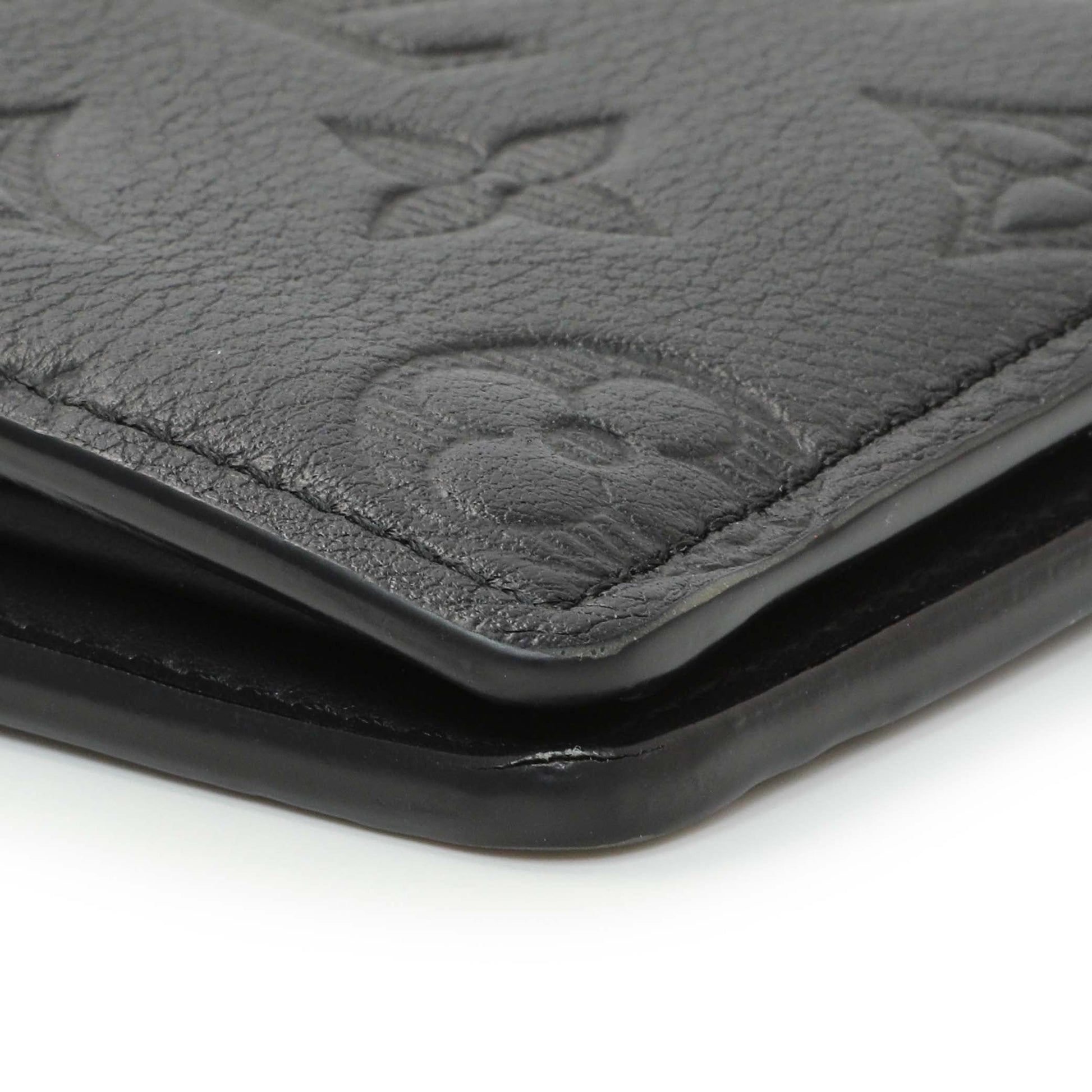 Exclusive Louis Vuitton Black Monogram Shadow Brazza Wallet — Top View