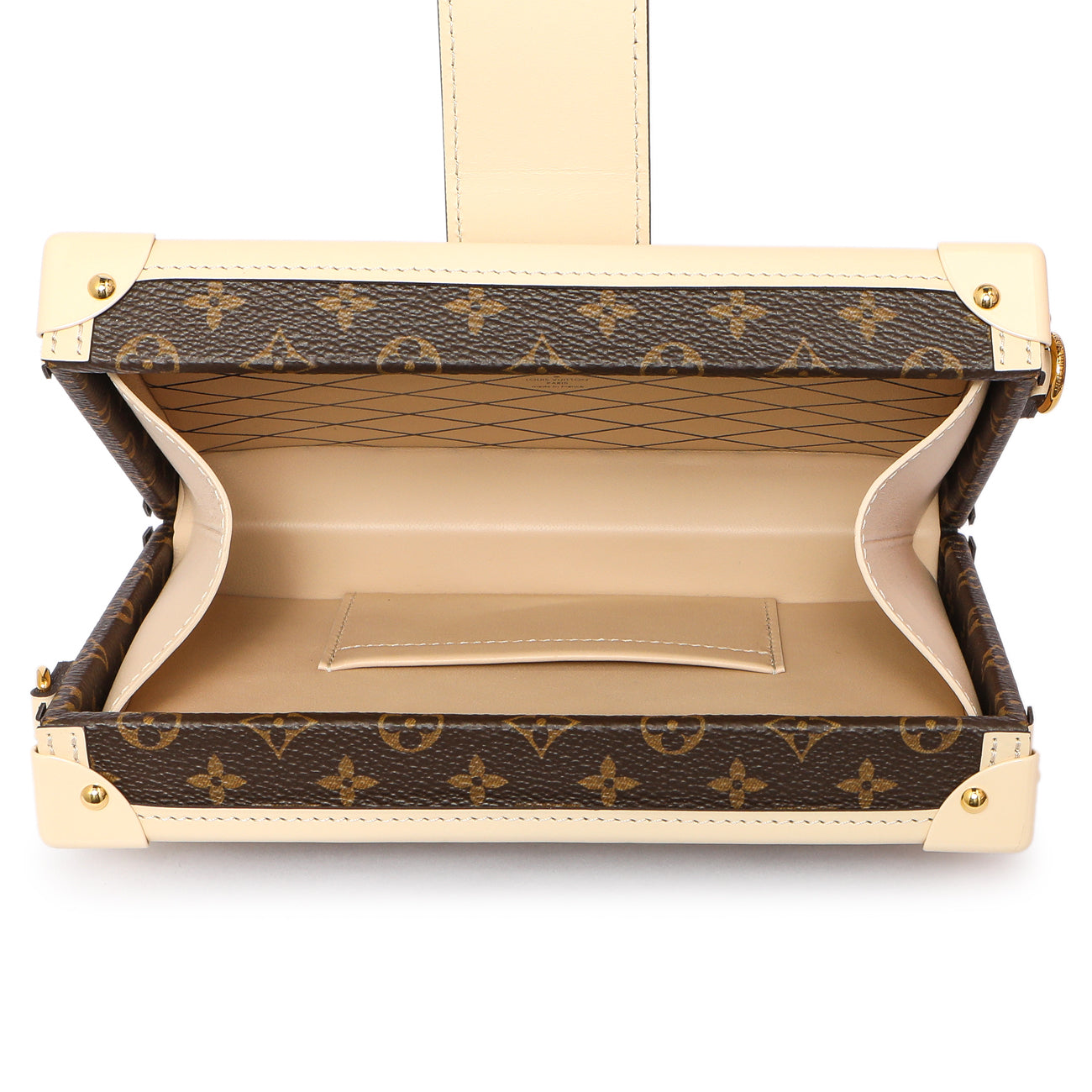 Exclusive Louis Vuitton Creme Monogram Petite Malle — Top View
