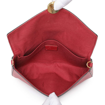 Exclusive Fendi Red Vitello Cruise F is Fendi Wallet on Chain — Top View