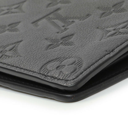 Exclusive Louis Vuitton Black Monogram Shadow Brazza Wallet — Detail View