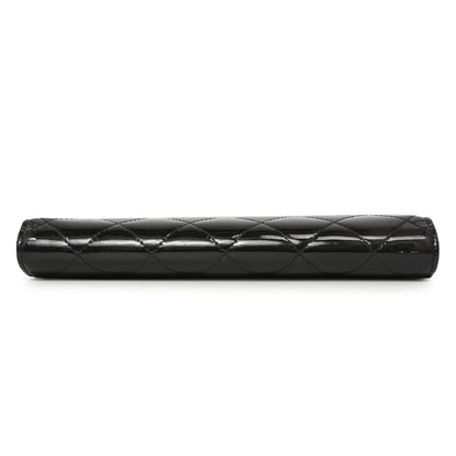 Exclusive Chanel Black Quilted Patent Yen Wallet — Top View