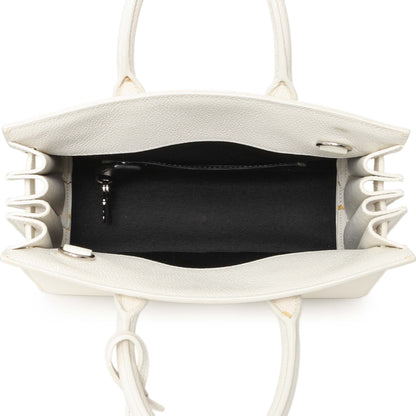 Exclusive Saint Laurent White Grained Calfskin Nano Sac De Jour — Detail View