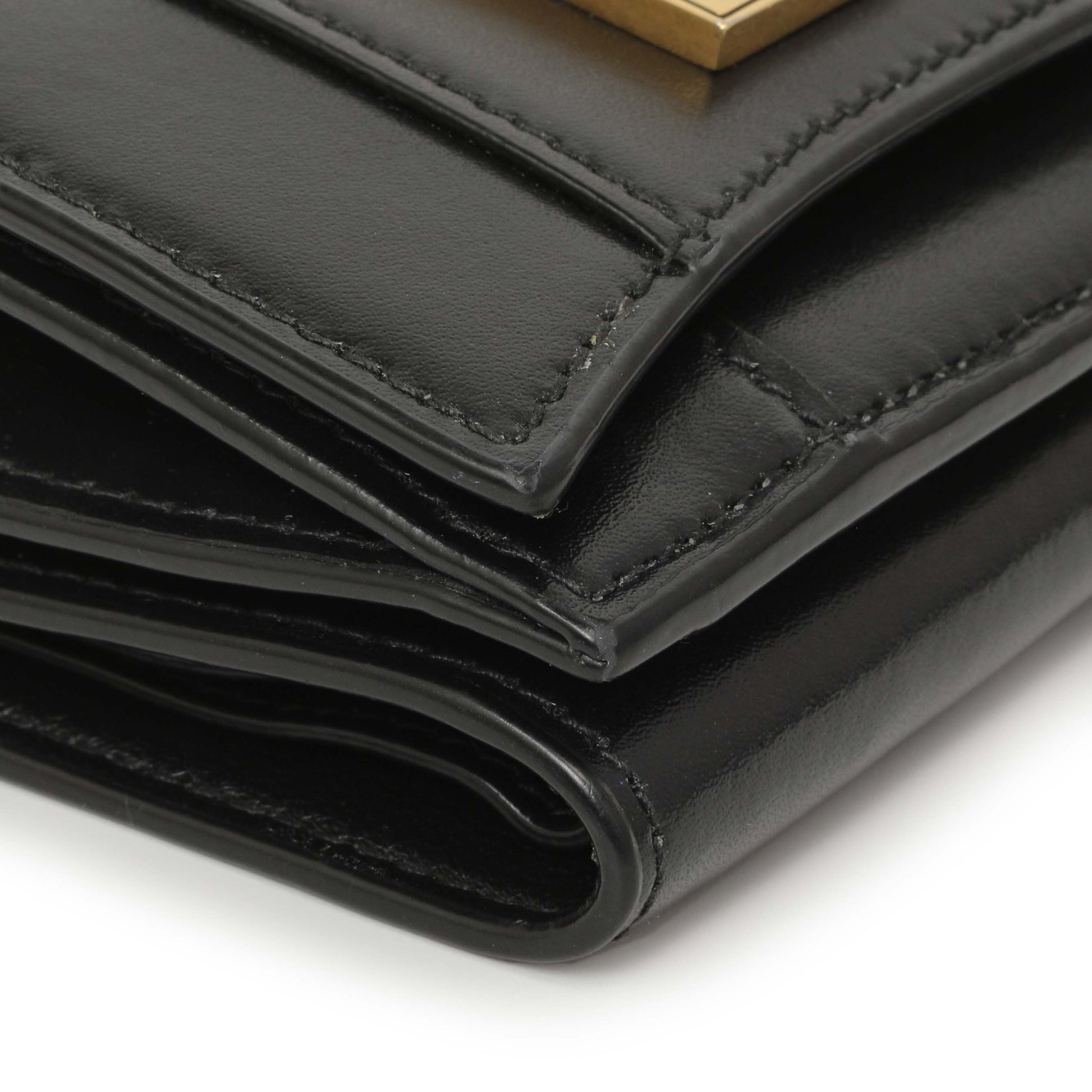 Exclusive Balenciaga Black Calfskin Hourglass Mini Wallet — Top View