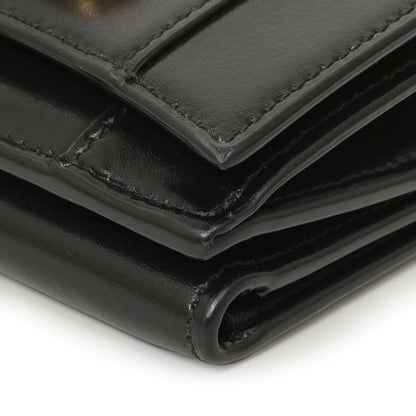 Exclusive Balenciaga Black Calfskin Hourglass Mini Wallet — Detail View