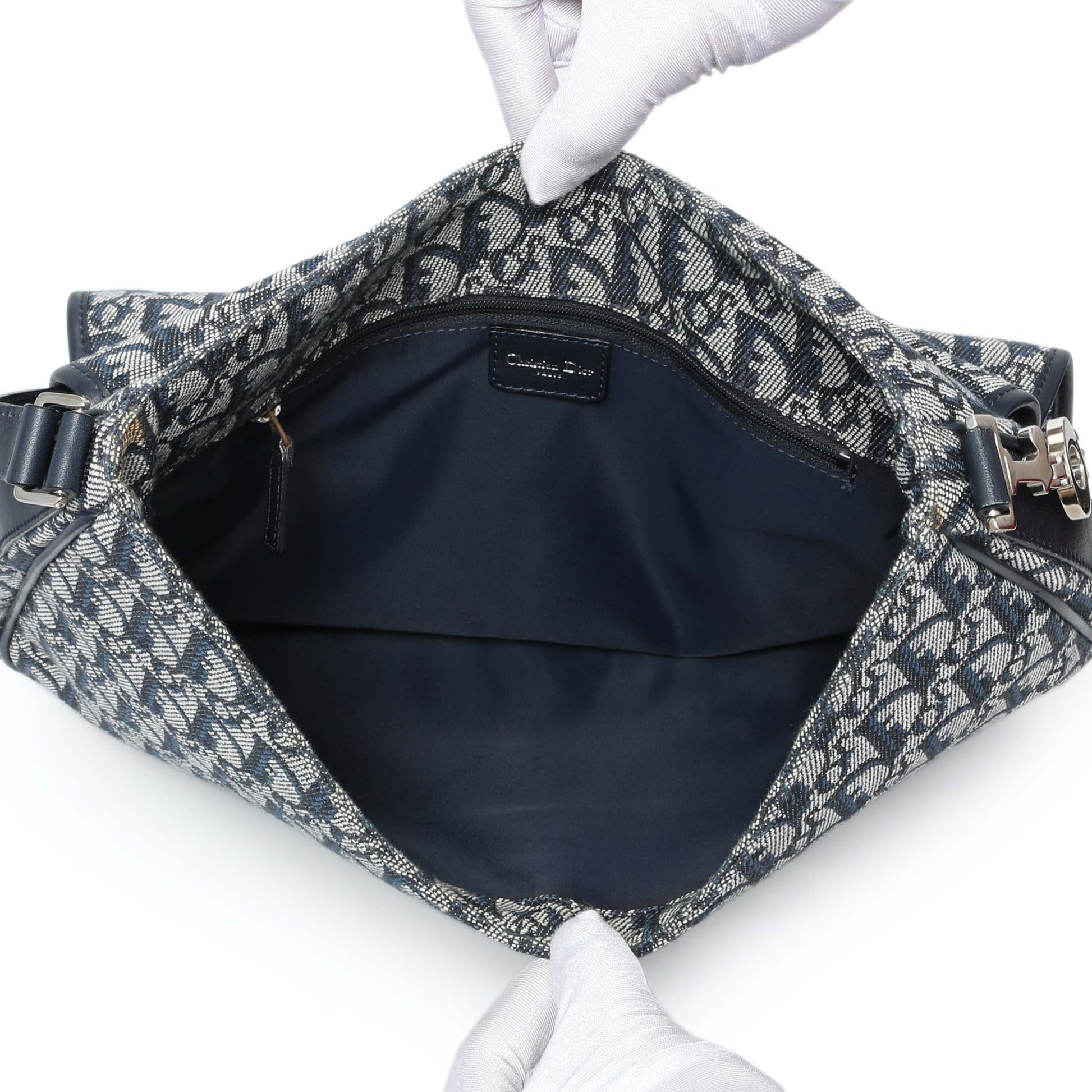 Exclusive Christian Dior Blue Oblique Trotter Crossbody Bag — Alternate View 8