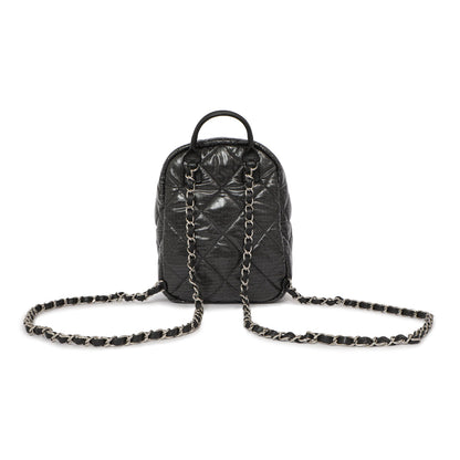 Exclusive Chanel Grey Nylon Coco Neige Backpack — Side View