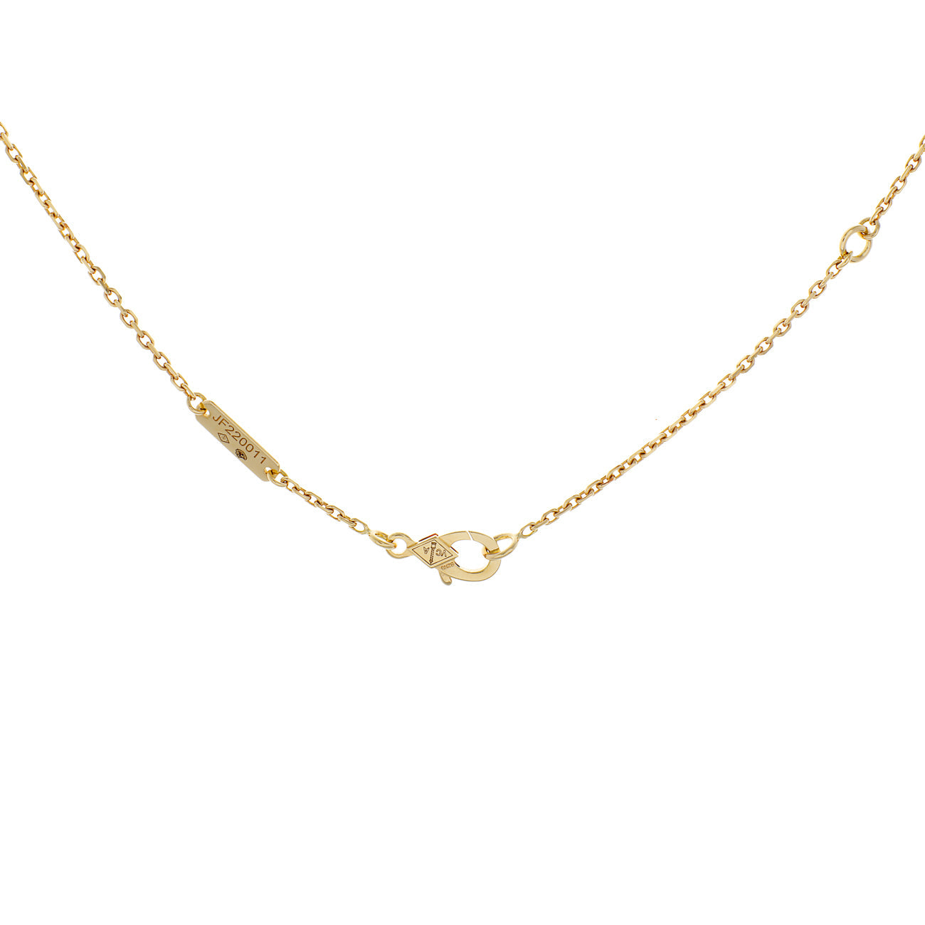 Exclusive Van Cleef & Arpels 18K Yellow Gold Diamond Vintage Alhambra Pendant Necklace — Top View