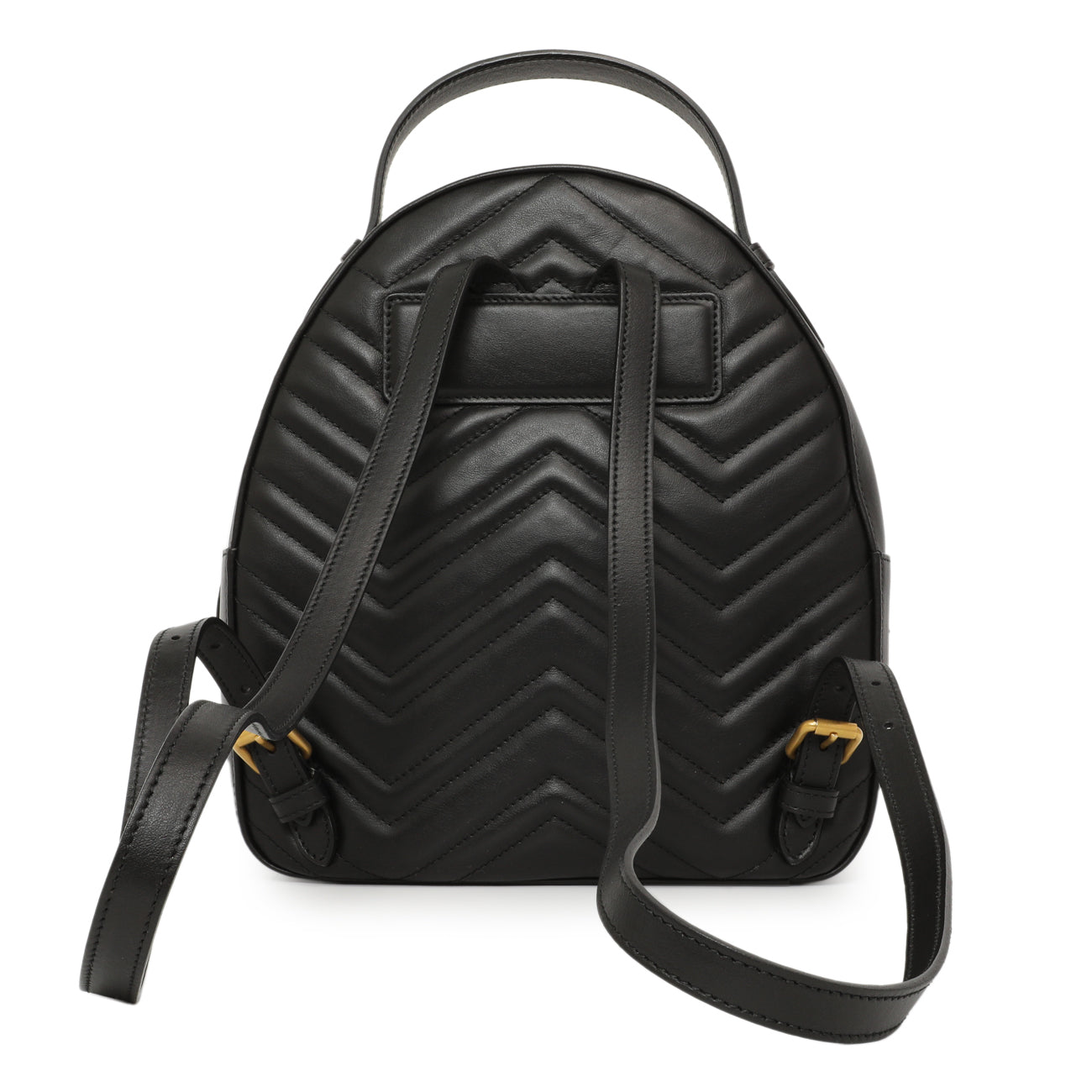 Exclusive Gucci Black Calfskin Matelasse GG Marmont Backpack — Side View