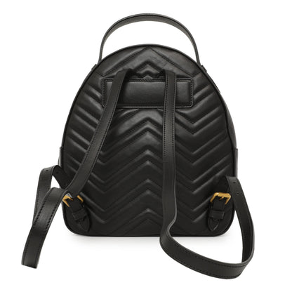 Exclusive Gucci Black Calfskin Matelasse GG Marmont Backpack — Side View