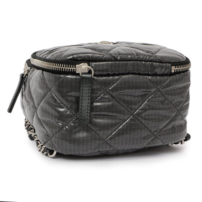 Exclusive Chanel Grey Nylon Coco Neige Backpack — Back View