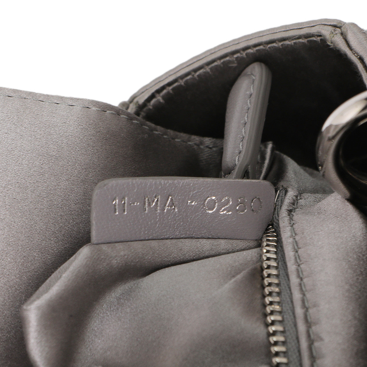 Exclusive Christian Dior Grey Satin Crystal Cannage  Mini Lady Dior — Alternate View 7