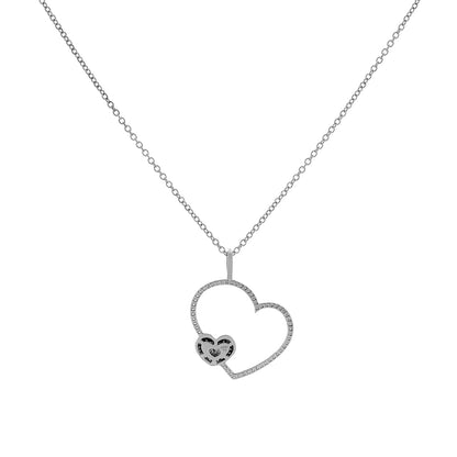 Exclusive 18K White Gold 1.06 Carat Diamond Heart Pendant — Side View