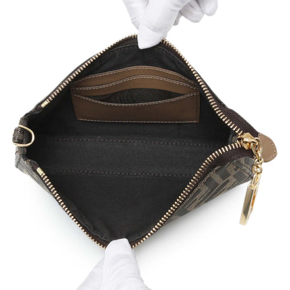 Exclusive Fendi Fabric Jacquard Vitello Grace FF 1974 Baguette Pouch — Top View