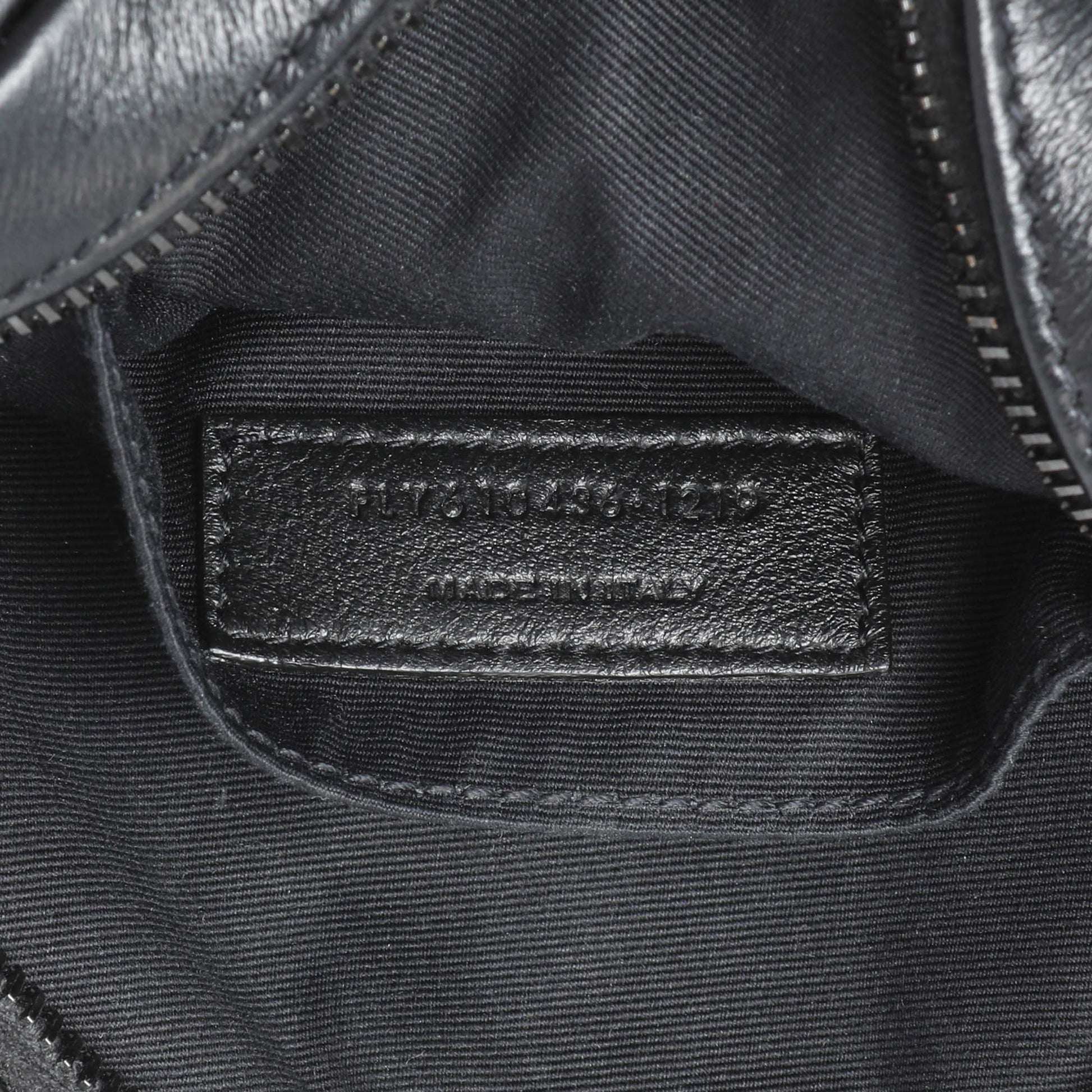 Exclusive Saint Laurent Black Calfskin Matelasse Chevron Round Vinyle Camera Bag — Lifestyle View