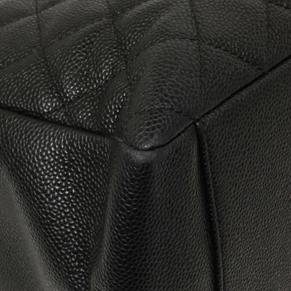 Exclusive Chanel Black Quilted Caviar Grand Shopping Tote GST — Top View