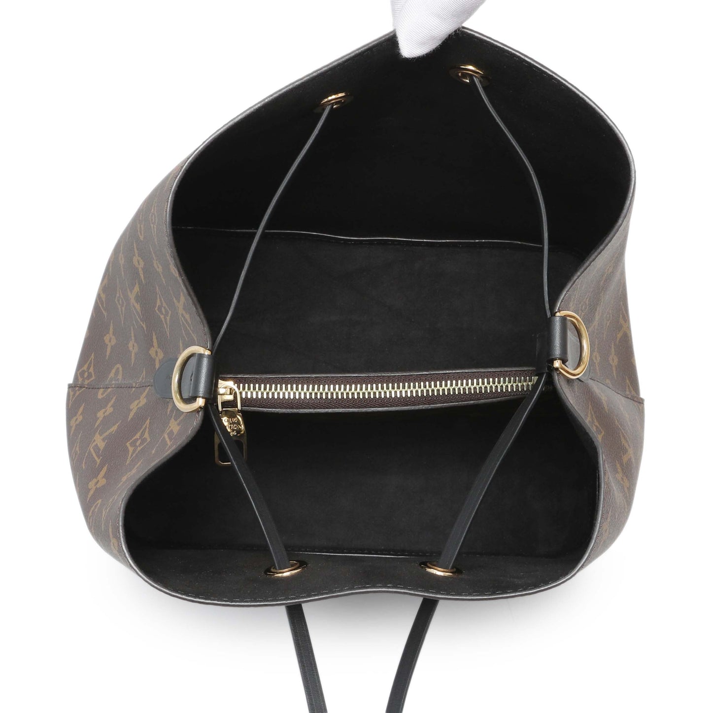 Exclusive Louis Vuitton Black Monogram Neonoe MM — Top View