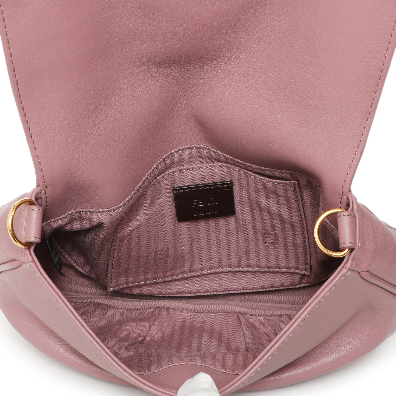 Exclusive Fendi Vitello Flamingo Fendista Pouchette Crossbody — Top View