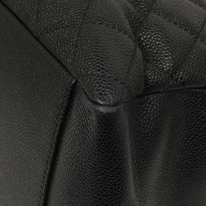 Exclusive Chanel Black Quilted Caviar Grand Shopping Tote GST — Detail View