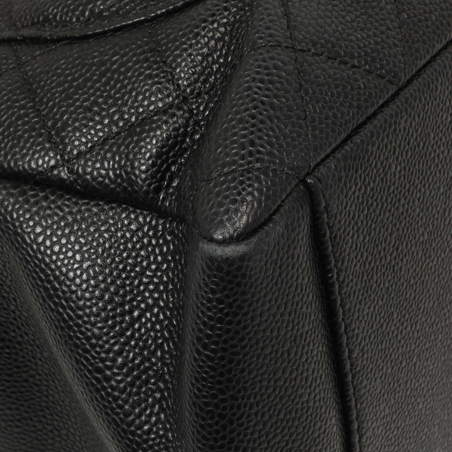 Exclusive Chanel Black Quilted Caviar Grand Shopping Tote GST — Lifestyle View