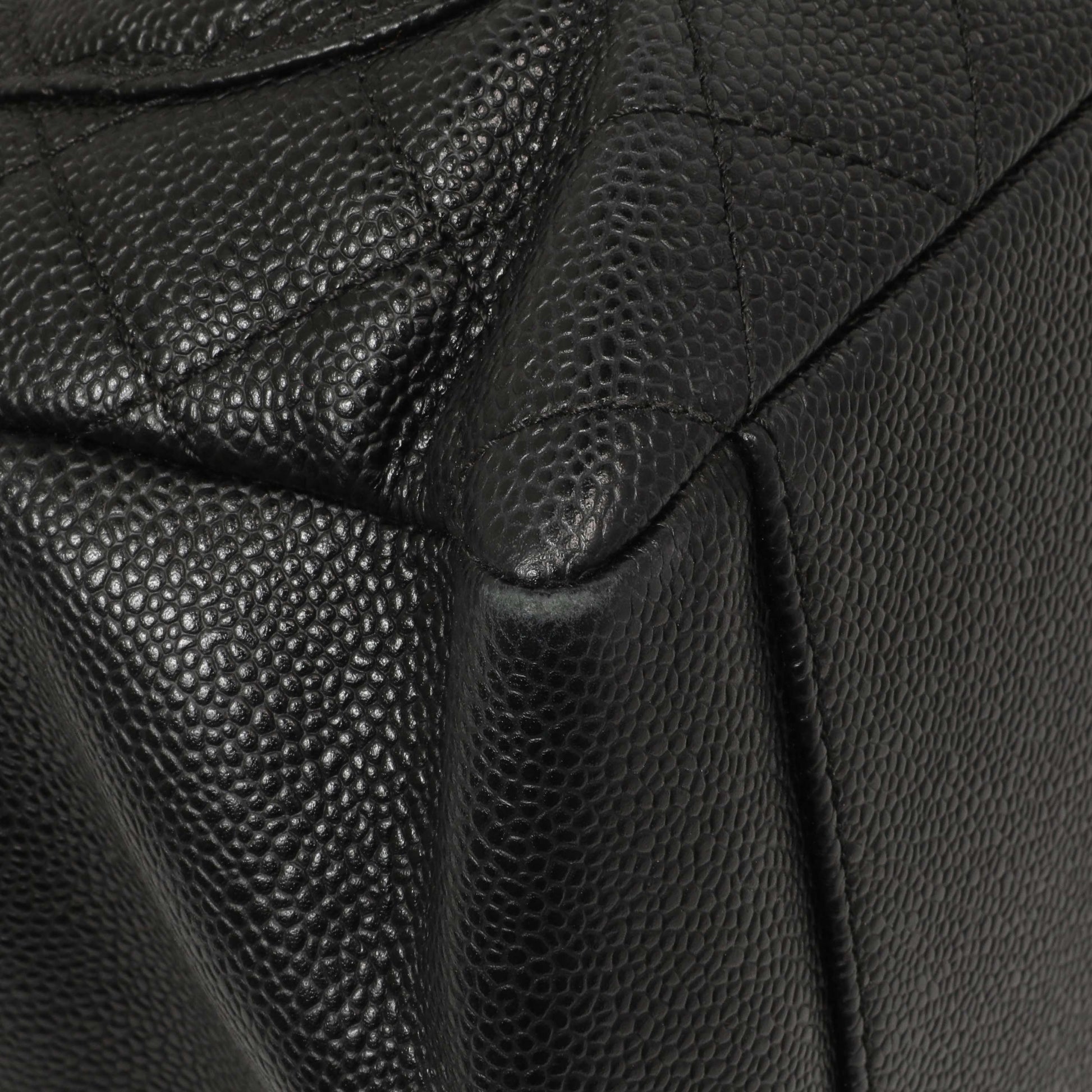 Exclusive Chanel Black Quilted Caviar Grand Shopping Tote GST — Lifestyle View
