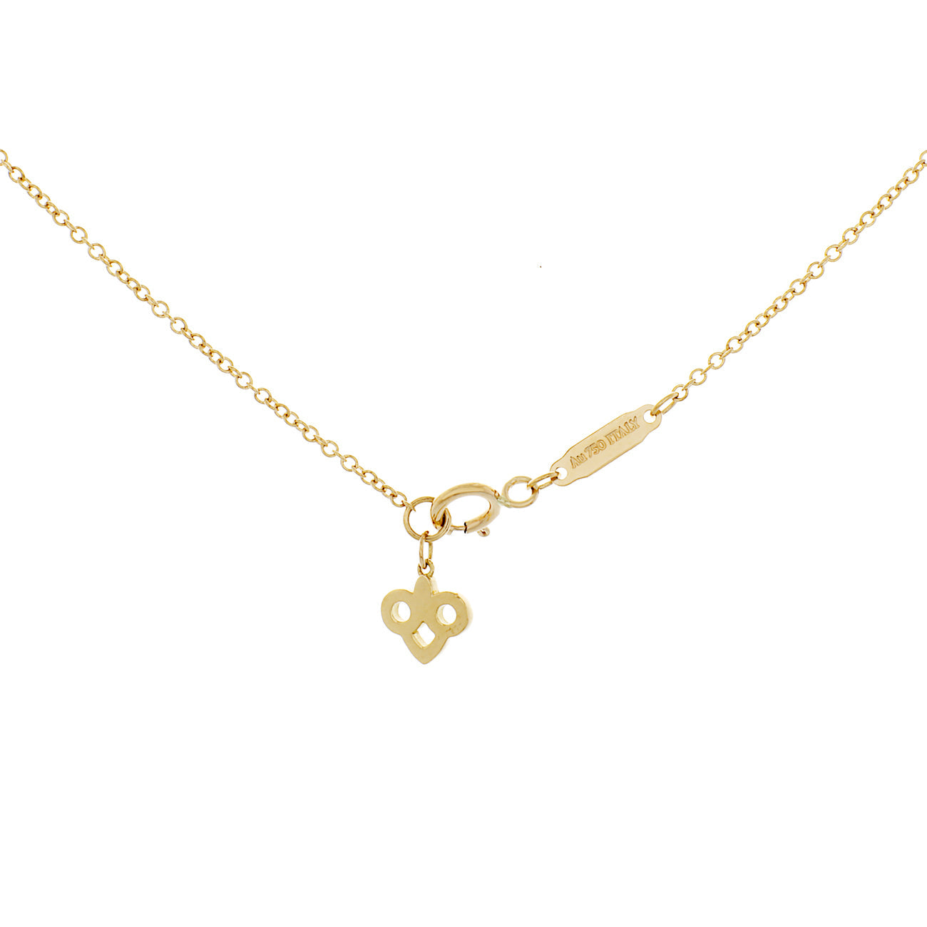 Exclusive Tiffany & Co. 18K Yellow Gold Diamond Carnelian Fleur de Lis Pendant Necklace — Top View