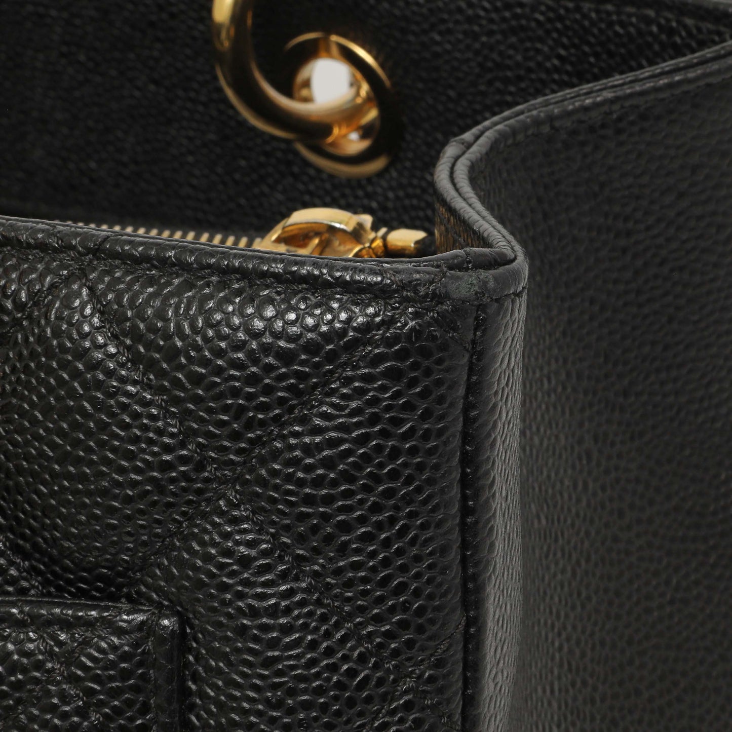 Exclusive Chanel Black Quilted Caviar Grand Shopping Tote GST — Alternate View 11
