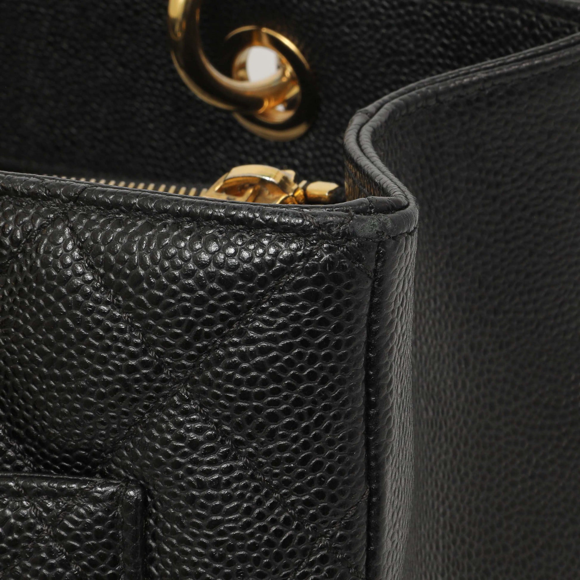 Exclusive Chanel Black Quilted Caviar Grand Shopping Tote GST — Alternate View 11