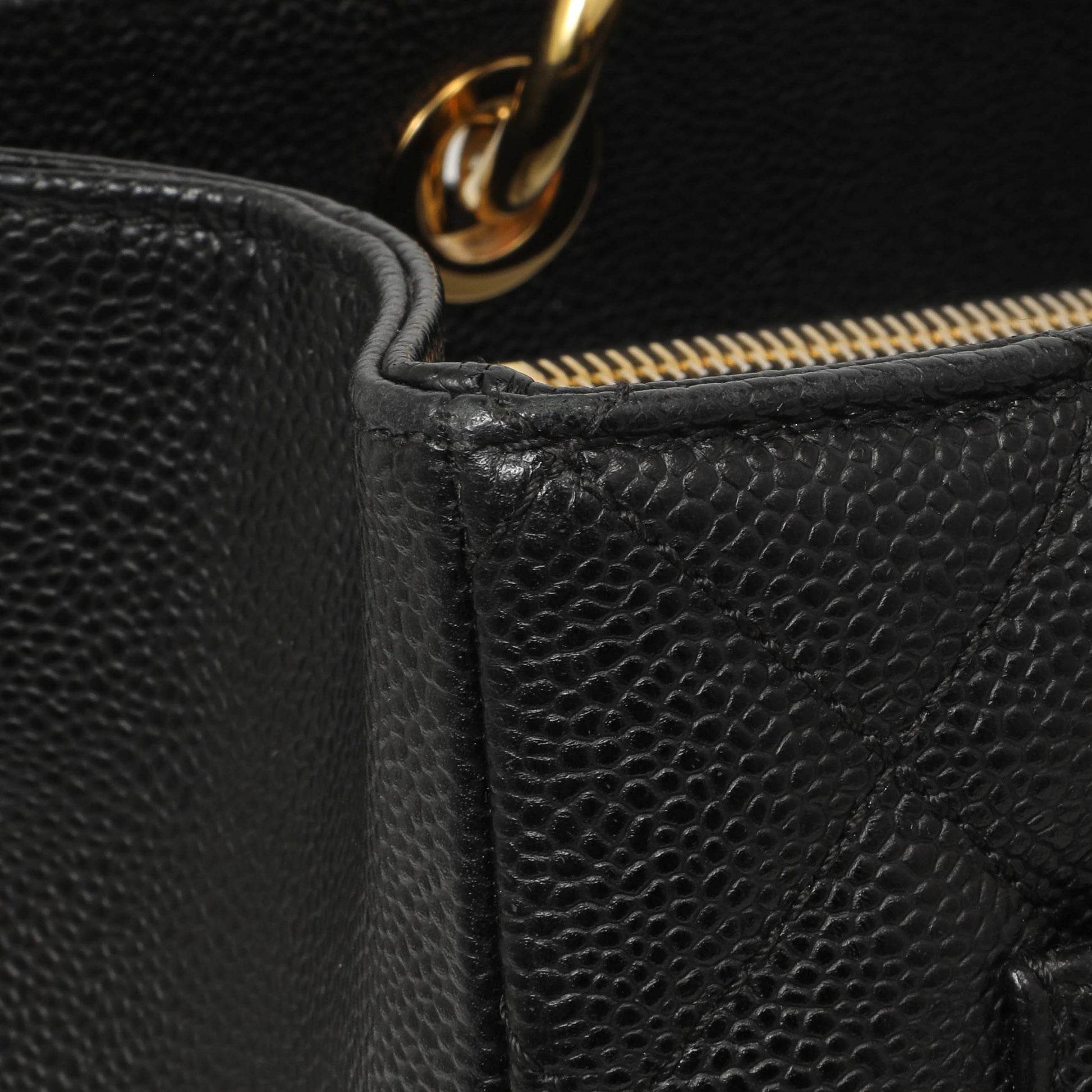 Exclusive Chanel Black Quilted Caviar Grand Shopping Tote GST — Alternate View 12