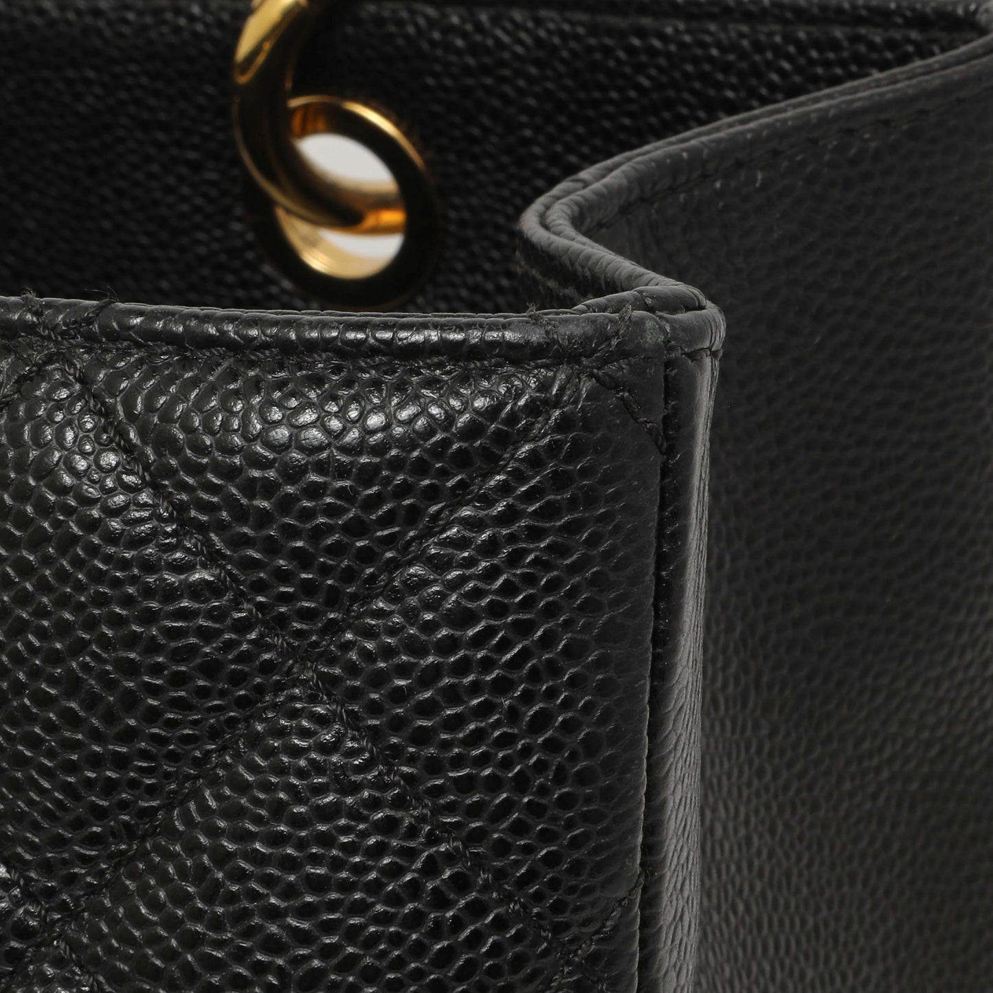 Exclusive Chanel Black Quilted Caviar Grand Shopping Tote GST — Alternate View 13