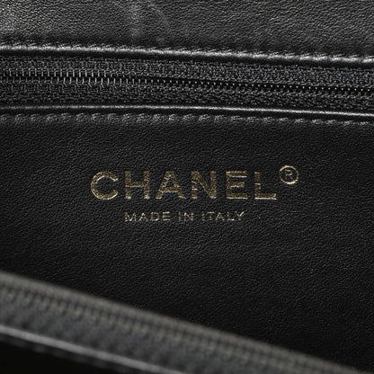Exclusive Chanel Black Caviar Quilted Medium CC Filigree Vanity Case — Detail View