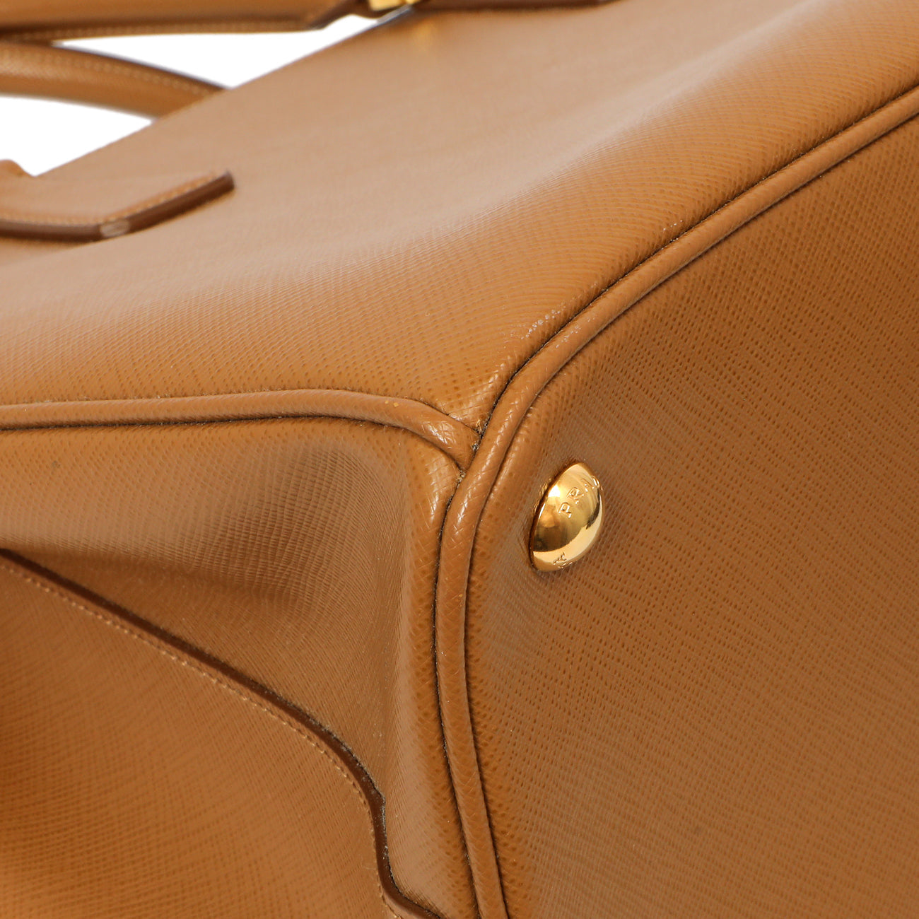 Exclusive Prada Caramel Saffiano Medium Galleria Double Zip Tote — Lifestyle View