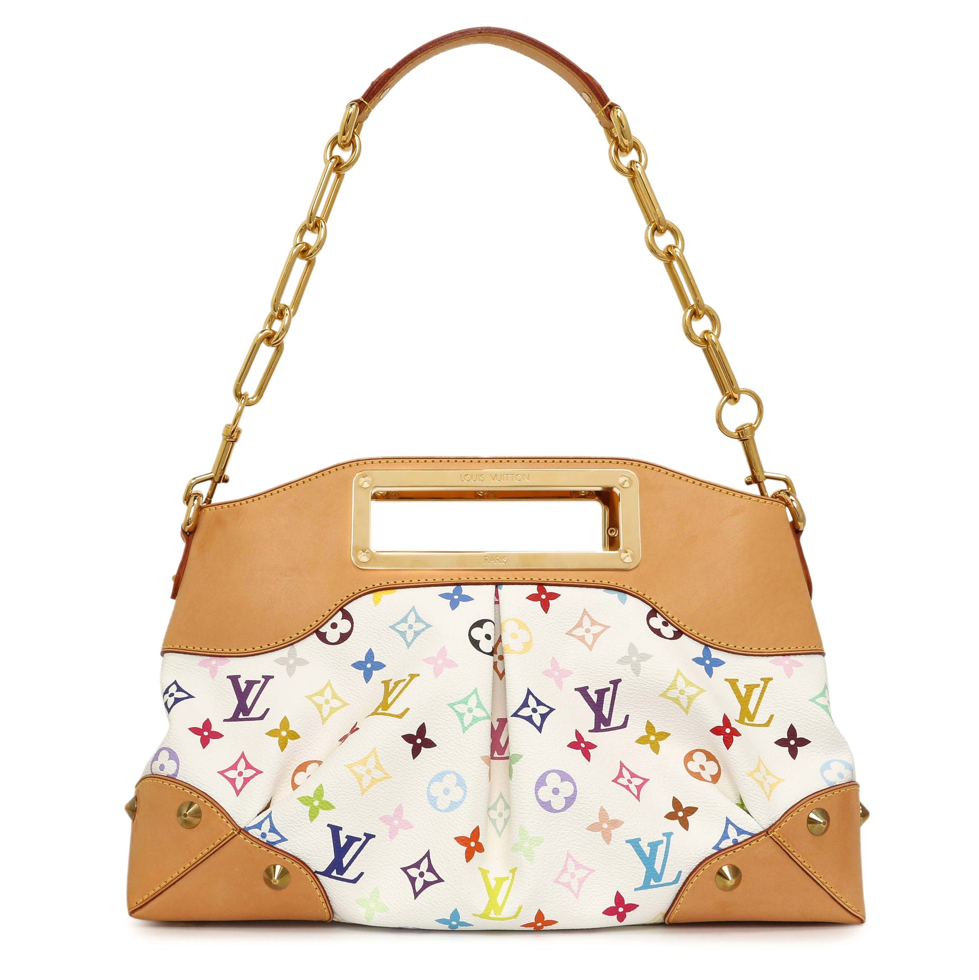 Exclusive Louis Vuitton White Multicolor Judy MM — Front View