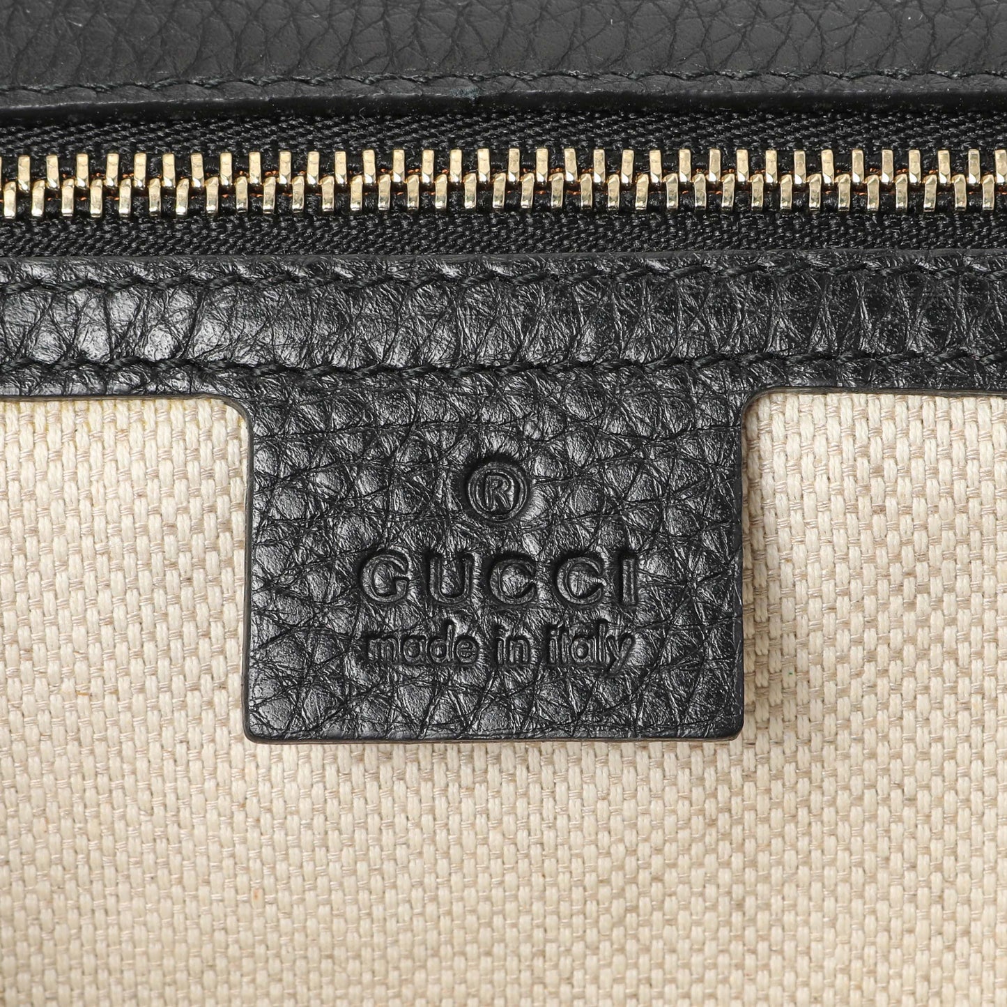 Exclusive Gucci Black Leather Medium GG Soho Tassel Clutch — Detail View