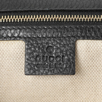Exclusive Gucci Black Leather Medium GG Soho Tassel Clutch — Detail View