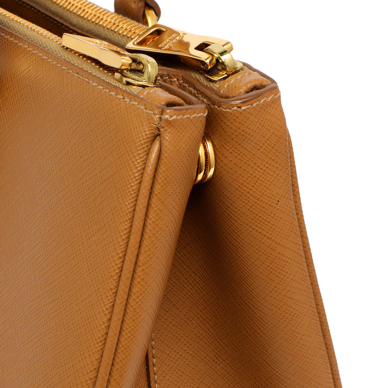 Exclusive Prada Caramel Saffiano Medium Galleria Double Zip Tote — Alternate View 10