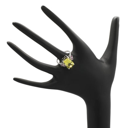 Exclusive 14K White Gold Pink Sapphire & Lemon Quartz Ring — 7 — Side View
