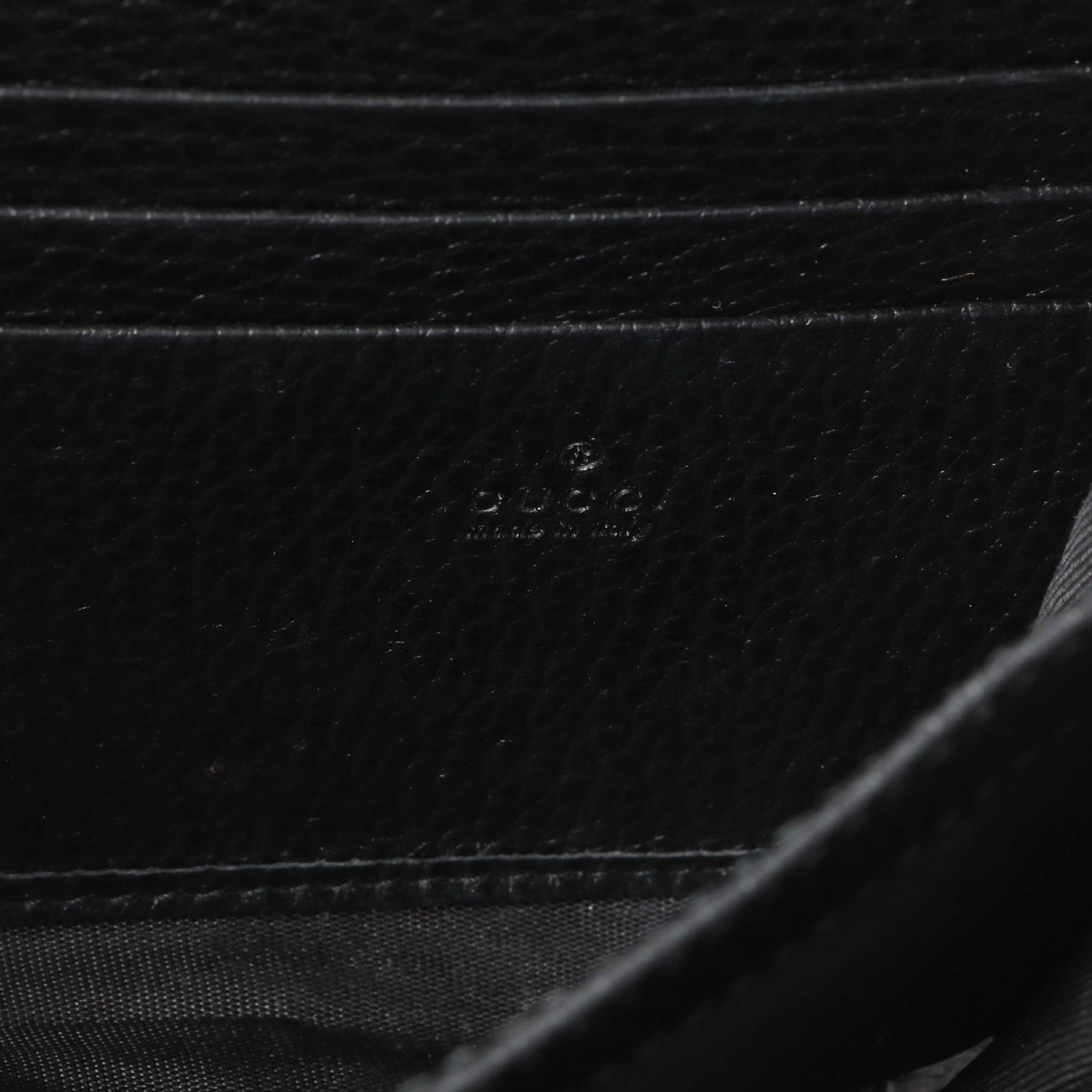 Exclusive Gucci Black Calfskin Mini Dionysus Wallet on Chain — Detail View