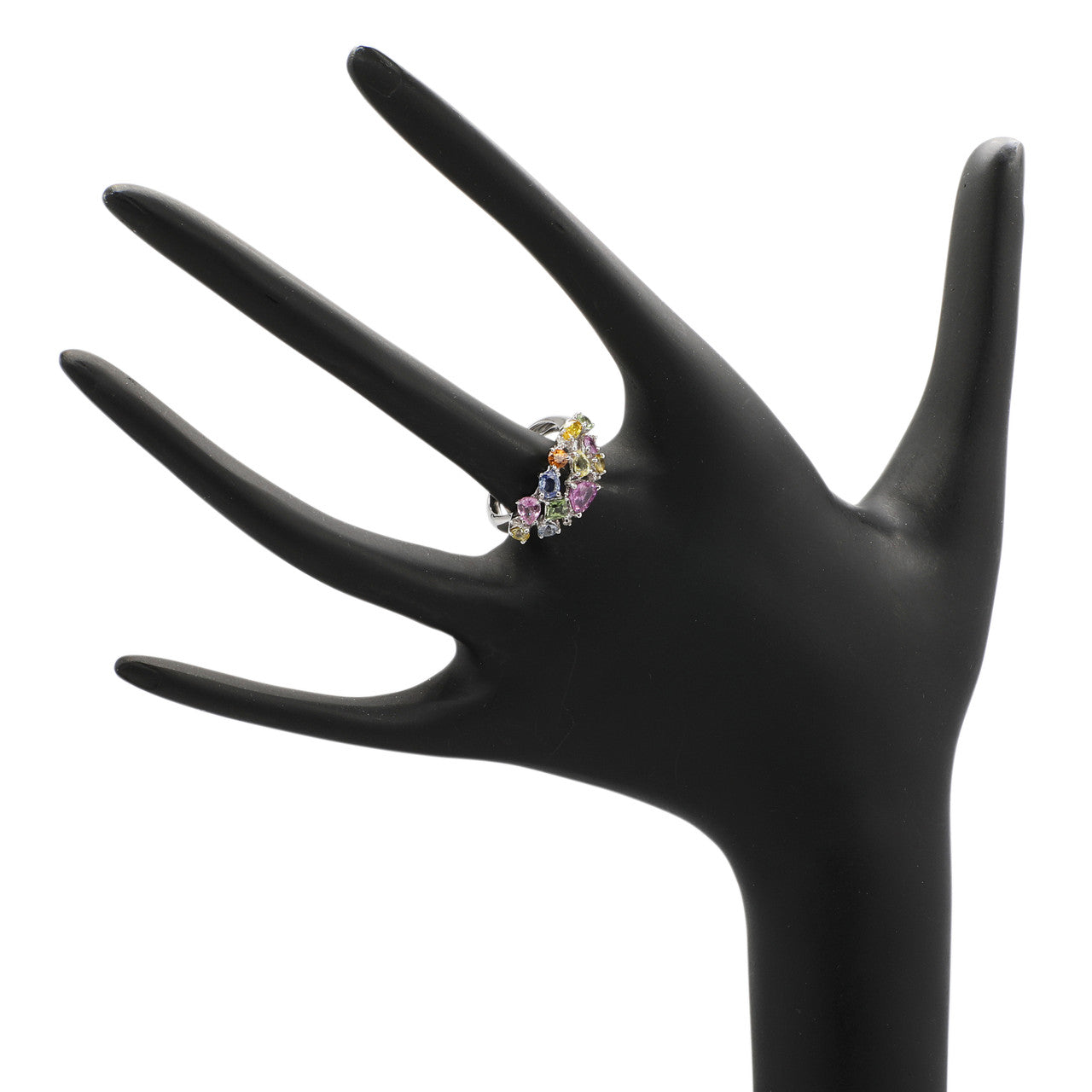 Exclusive 18K White Gold 2.82 Carat Sapphire & Diamond Ring — 4.5 — Back View