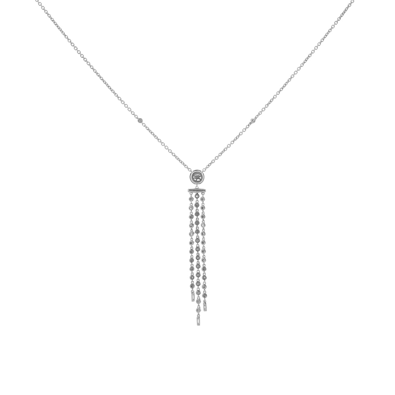 Exclusive 14K White Gold 0.98 Carat Lavaliere Diamond Pendant — Side View