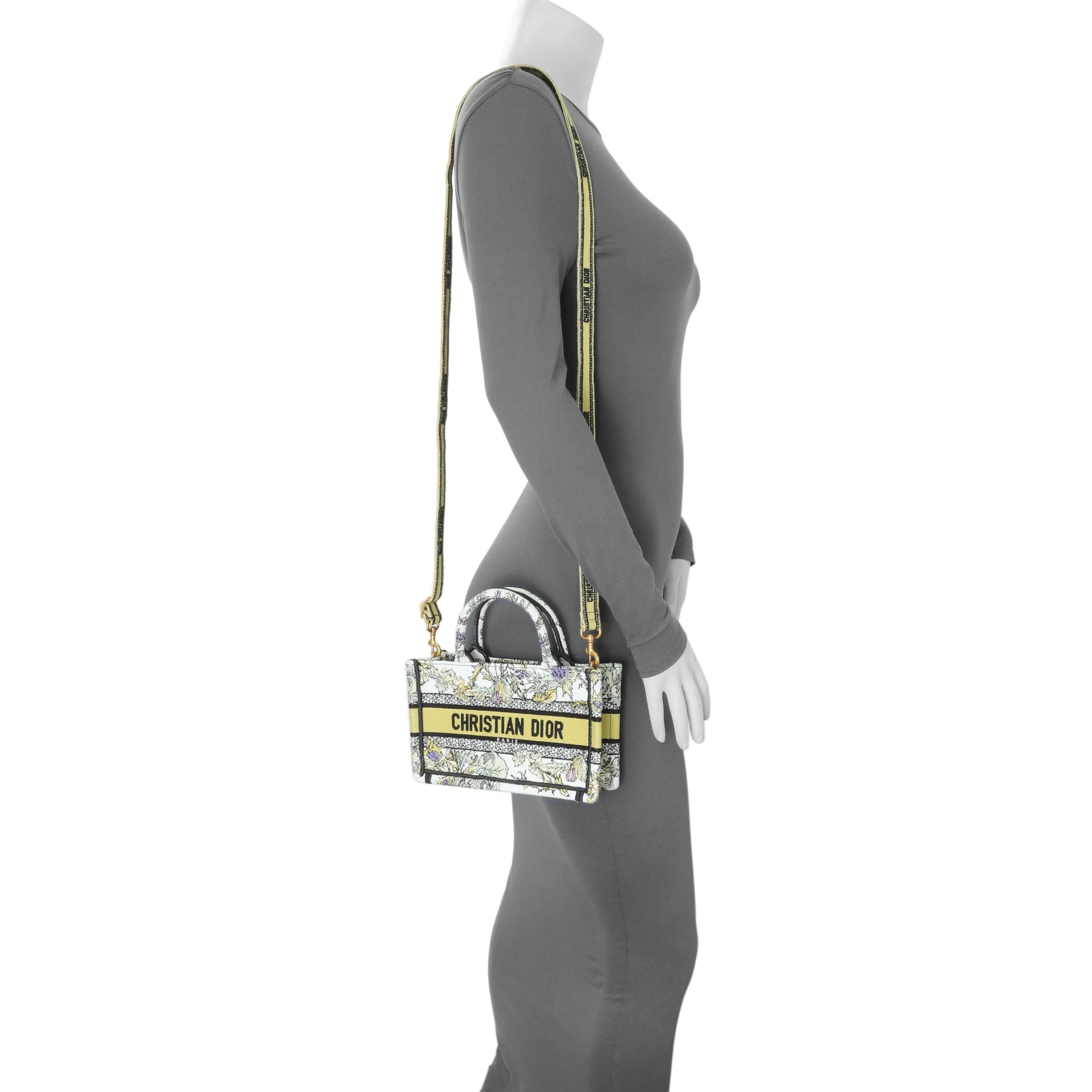 Exclusive Christian Dior Embroidered Canvas Mini Book Tote w/ Strap — Alternate View 7