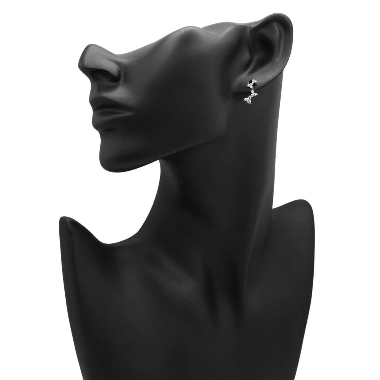Exclusive 18K White Gold 0.54 Carat Diamond Drop Earrings — Back View