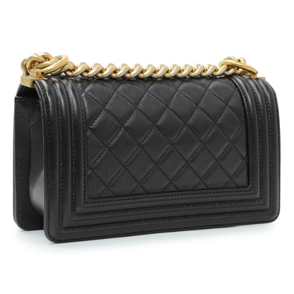Exclusive Chanel Black Quilted Lambskin Small Boy Bag — Side View