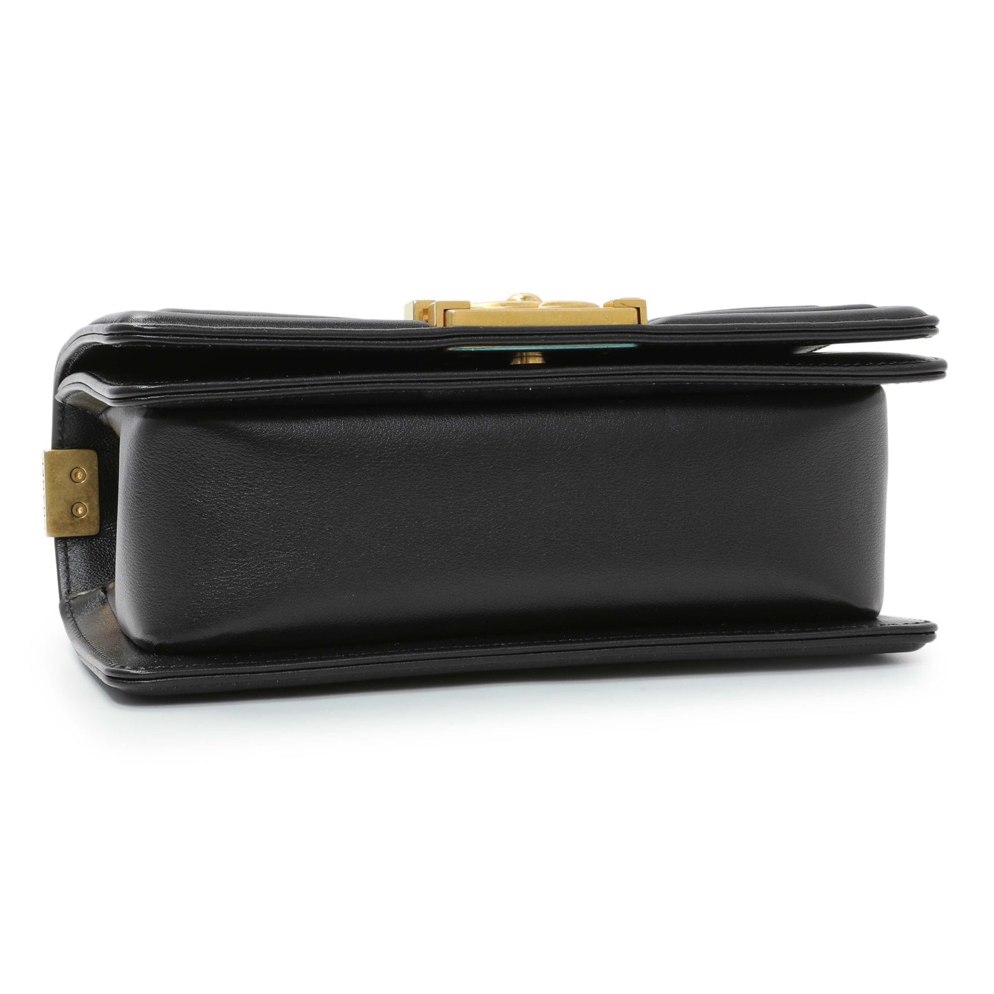 Exclusive Chanel Black Quilted Lambskin Small Boy Bag — Back View