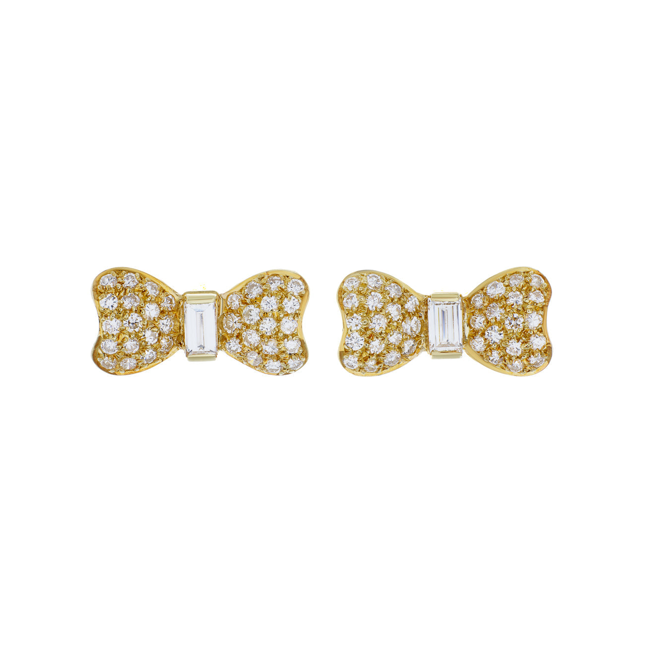 Exclusive 18K Yellow Gold South Sea Pearl Bow Earrings — Side View