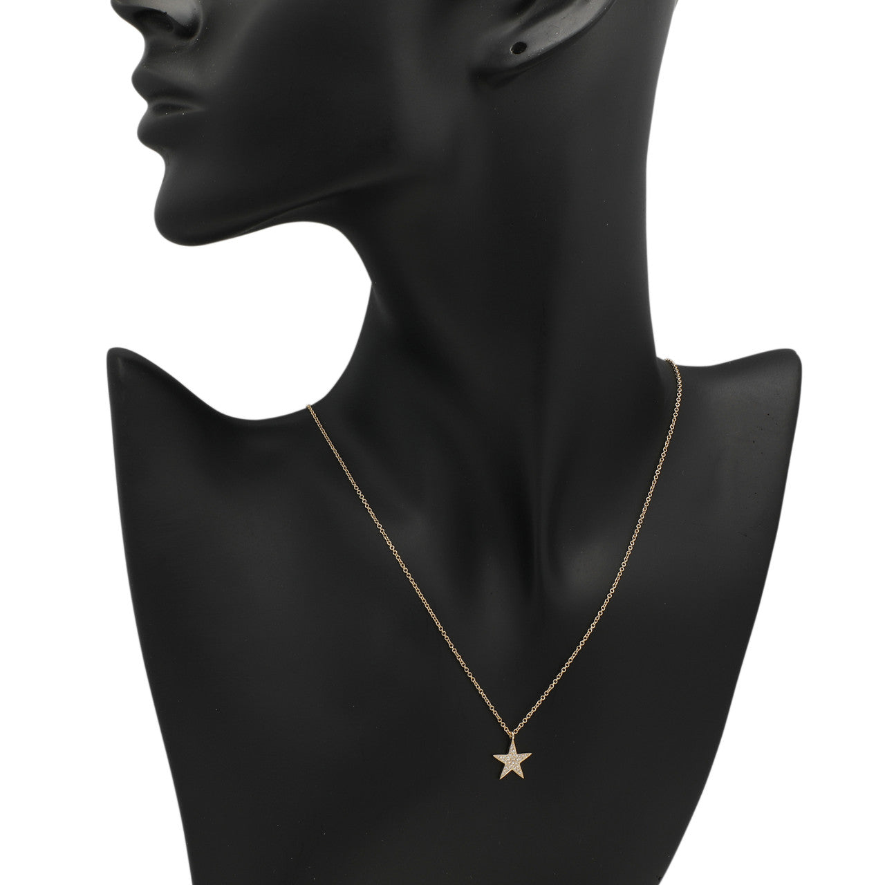 Exclusive 14K Yellow Gold Diamond Star Pendant — Back View