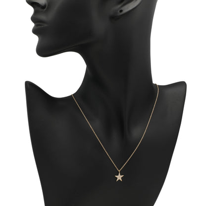Exclusive 14K Yellow Gold Diamond Star Pendant — Back View